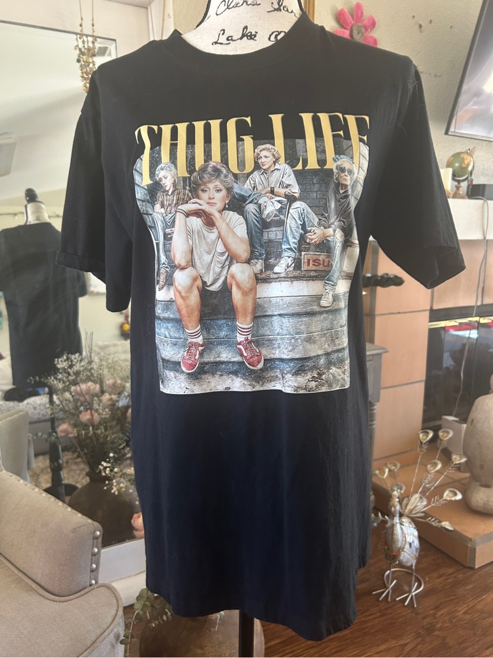 Thug Life Golden Girls Graphic Tee - Black